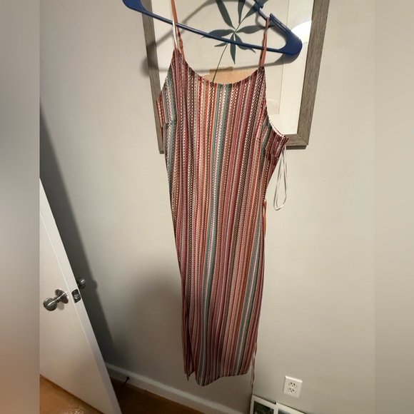 New with Tags Women’s Midi Dress-Embroidered/Stitched Material-Striped Design - Picture 3 of 4